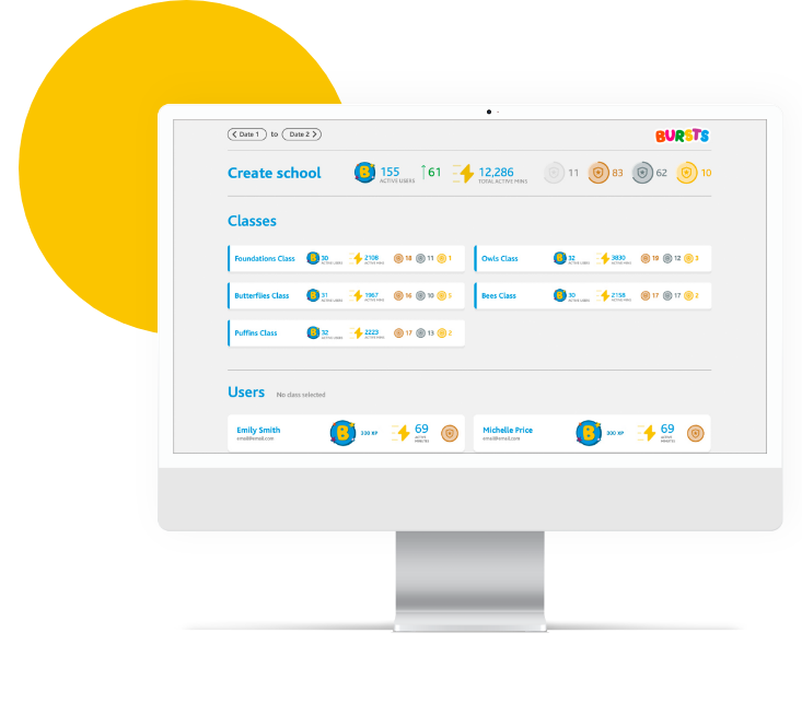 Bursts Dashboard Desktop